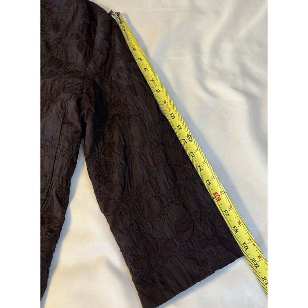 EILEEN FISHER Brown Textured Jacquard Open Jacket Blazer Women Small Silk Blend - Picture 13 of 13